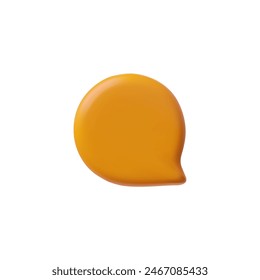 3D glänzende orange leere Sprechblasen-Vektorillustration. Runde Textblasenvolumenform rendern. Chatnachrichtensymbol für soziale Medien, Dialog-Cloud-3D-Gesprächsfenster, Chatbox