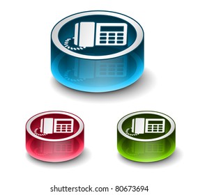 3d glossy phone icon, includes 3 color versions.