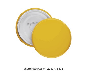 3d Glossy pin badge logo mockup