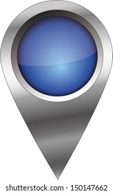 3d glossy pointer icon isolated on white background. EPS10 vector illustration.