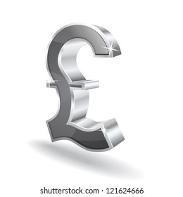 3d Glossy Pound Vector sign Icon