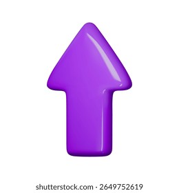 3d Glossy purple arrow vector illustration, perfect for business presentations, web design, and user interface elements. Bright, modern style enhances digital projects effectively.