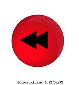 3D Glossy Red Button for web Icon, Education Icon and Alphabet Icon. Vector Illustration