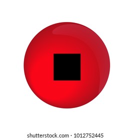 3D Glossy Red Button for web Icon, Education Icon and Alphabet Icon. Vector Illustration