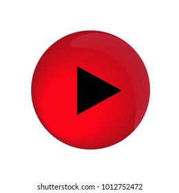3D Glossy Red Button for web Icon, Education Icon and Alphabet Icon. Vector Illustration