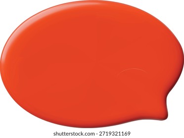 Ilustração de vetor de bolha de fala vazia de vermelho brilhante 3D. Renderizar forma de volume de bolhas de texto oval. Ícone de mensagem de chat de mídia social. Nuvem de diálogo. 3d janela de conversação, caixa de conversação, falar em branco
