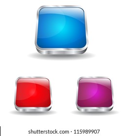 3d Glossy Rounded Rectangle Icon