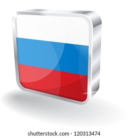 3d Glossy Russia Flag Vector Icon