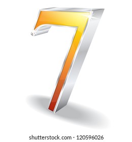 3d Glossy Seven 7 Number