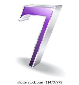 3d Glossy Seven 7 Vector