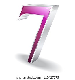3d Glossy Seven 7  Vector