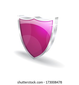 3d Glossy Shield Vector Icon