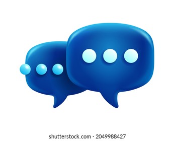 3D Glossy Speech Dialog Bubble - Icon For Chat, Messenger, Comunications, Support Service