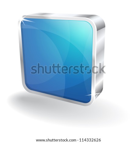 3d Glossy Stop Rounded Rectangular Button Vector Icon