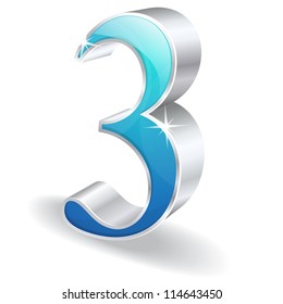 3d Glossy Three 3 Vector