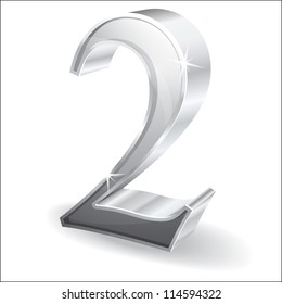 3d Glossy Two 2 Vector