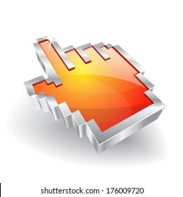 3d Glossy Vector Hand Icon