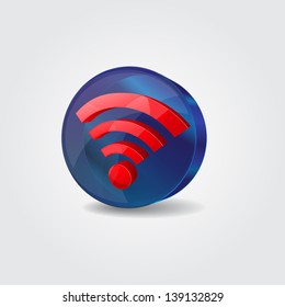 3d Glossy Wifi Vector Icon