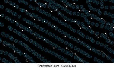 3D glowing abstract digital wave particles. Futuristic vector illustration. Abstract background. Vector illustration.