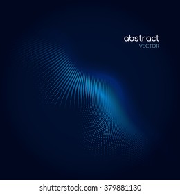 3D glowing abstract digital wave particles. Futuristic vector illustration. HUD element. Technology concept. Abstract background.