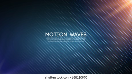 3D glowing abstract digital wave particles. Futuristic vector illustration. HUD element. Technology concept. Abstract background.