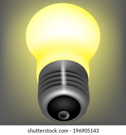 3d glowing lamp on a gradient background