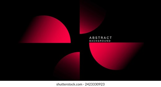 3D glowing red techno abstract background on dark space. Modern graphic design concept for banner, flyer, card or brochure cover.
