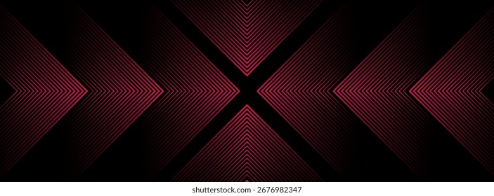Capa de traslape de fondo abstracto techno rojo brillante 3D en el espacio oscuro con decoración de efecto letra x. Diseño gráfico moderno.