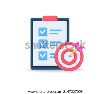 3d goal realistic icon vector concept. Trendy modern design illustration isolated