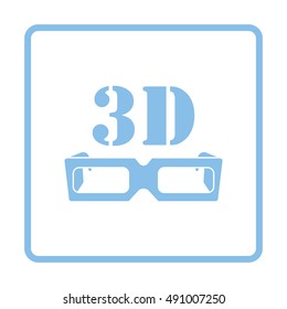3d goggle icon. Blue frame design. Vector illustration.