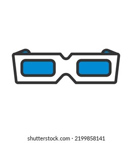 3d Goggle Icon. Editable Bold Outline With Color Fill Design. Vector Illustration.