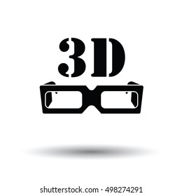 3d goggle icon. White background with shadow design. Vector illustration.