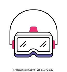 3d Goggles Vector Filled outline illustration style icon. EPS 10 file