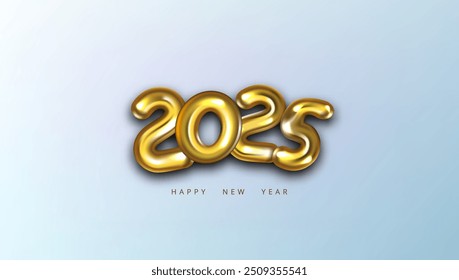 3D Gold 2023 Numbers New Year Greeting Card. EPS10 Vector