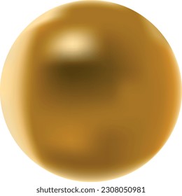 3d gold ball on transparent background