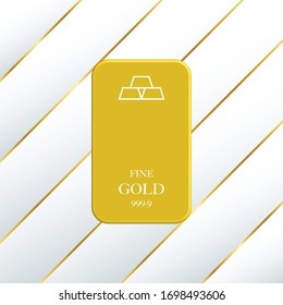 Bar 3D Gold con lujosa iluminación vectorial aislada.