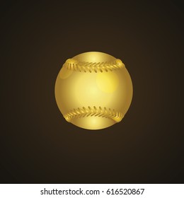 3D GOLD Baseball Vector