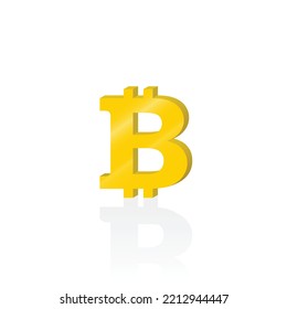 3D Gold Bitcoin Symbol vector graphics