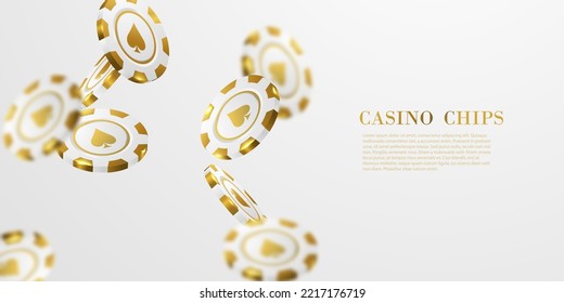 3D gold casino chip design luxury casino vector illustration