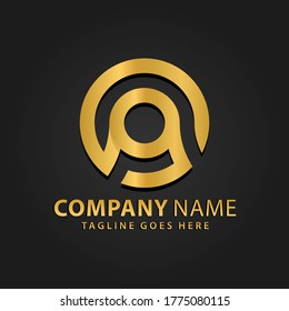 3D Gold Circle Modern Company Abstract Logos Design Vector Illustration