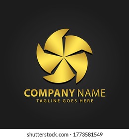 3D Gold Circle Round Abstract Logos Design Vector Illustration
