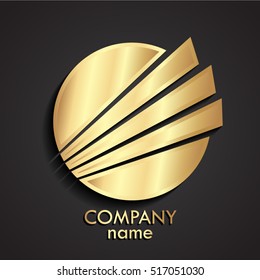 3d gold circle stripes logo