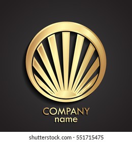 3d gold circle stripes logo