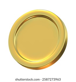 3D gold coin isolated on transparent background. Vector illustration