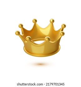 3D Gold Crown. Royal Majesty Symbol