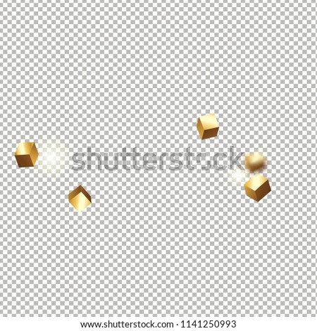 3 d gold cube confetti flying shiny stock vector royalty free