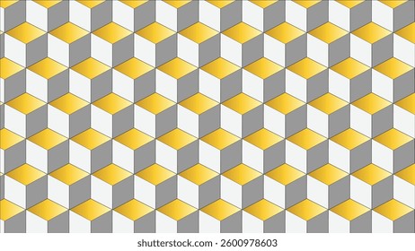 3d gold cube pattern design