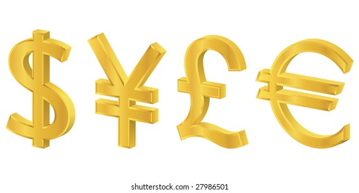 3d Gold Currency Symbols Stock Vector (Royalty Free) 27986501 ...