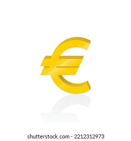 3D Gold Euro money symbol vector graphics