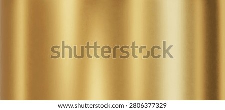 3d gold gradation background with metal foil smooth texture. Render of luxury golden gradient silk or curtain with wavy folds. Dark gold backdrop. 3D realistic vector bg.
